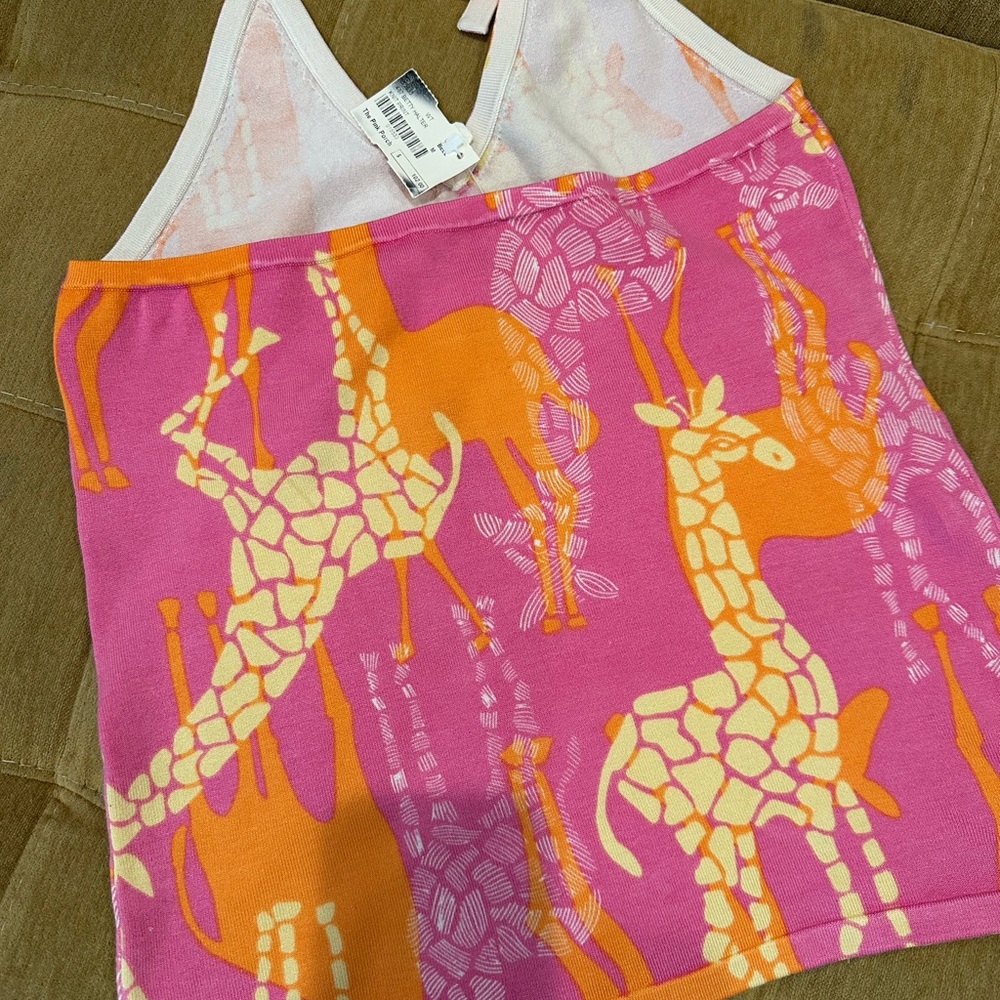 Lilly Pulitzer Pink and Orange Giraffe Print Top - Picture 4 of 6